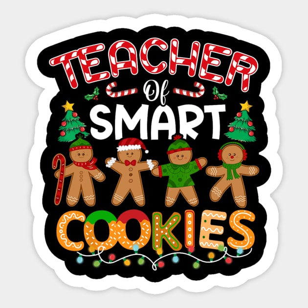 Christmas Teacher Of Smart Cookies Funny Cute Gingerbread Sticker by nadenescarpellos